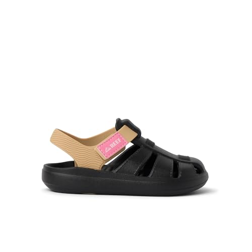 REEF Girls Sandals, Toddler/Little Kid Totally Beachin, Black/Tan, 7 by REEF - Used condition - Image 4