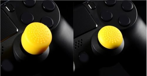 Image of Pack of 8 pcs Analog Controller Gamepad Raised Antislip Thumb Stick Grips Thumbsticks Joystick Cap Cover for PS5, PS4, PS3, Switch Pro, Xbox one, Xbox 360, Wii U, PS2 Controller (Yellow)