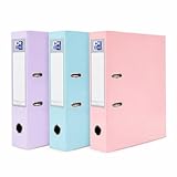 OXFORD Lot de 3 classeurs à levier A4 Dos 70mm, Couleurs pastel...