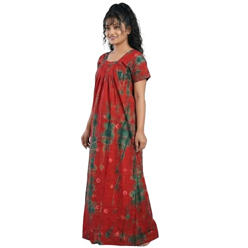 Image of Women's Cotton Printed Maxi Nighty