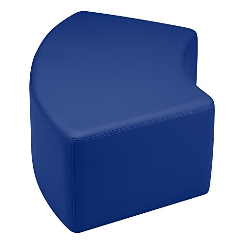 Image of Sprogs 12 inch H Structured S-Curve Stool -Flexible Modular Collaborative Soft Seating for Office, Home, Lounge and School Classrooms with Durable Frame & Set of 6 inch Legs Add-on -Blue