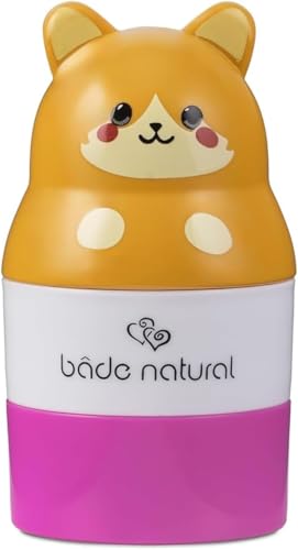 Image of Bade Natural Refillable Cat-Shaped Sunscreen Applicator for Kids - 3.7 fl oz (110 ml) Roll-On Bottle - Empty, Reusable Dispenser for SPF Lotion - Soft Applicator Tip, Travel-Friendly