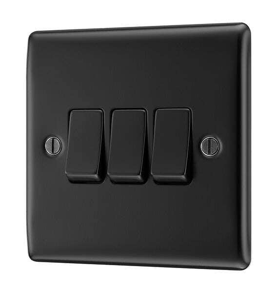 Britelite Triple Light Switch, Black Nickel โ image 1