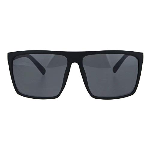 Mens Kush Classic Thin Plastic Flat Top All Black Gangster Sunglasses2