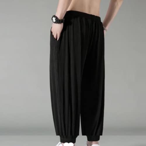 Dunne casual herenbroek Lichtgewicht Ademend Effen Kleur Eenvoudig Losvallend Comfortabel Dagelijks Veelzijdige broek met trekkoord in elastische taille - Afbeelding 3