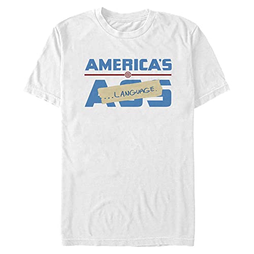 T-Shirt Marvel Américain Blanc XXL pour Homme Grand et Fort - Coupe Tall