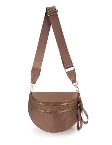 Image of FEIBOON Spacious Nylon Crossbody Bag Bum Bag Handbags Wallets Purses Trendy Shoulder Bag for Women
