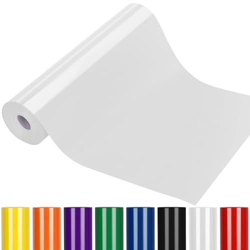 Image of White HTV Vinyl Roll 12 inch x 50 FT, Heat Transfer Iron On Vinyl for T-Shirts