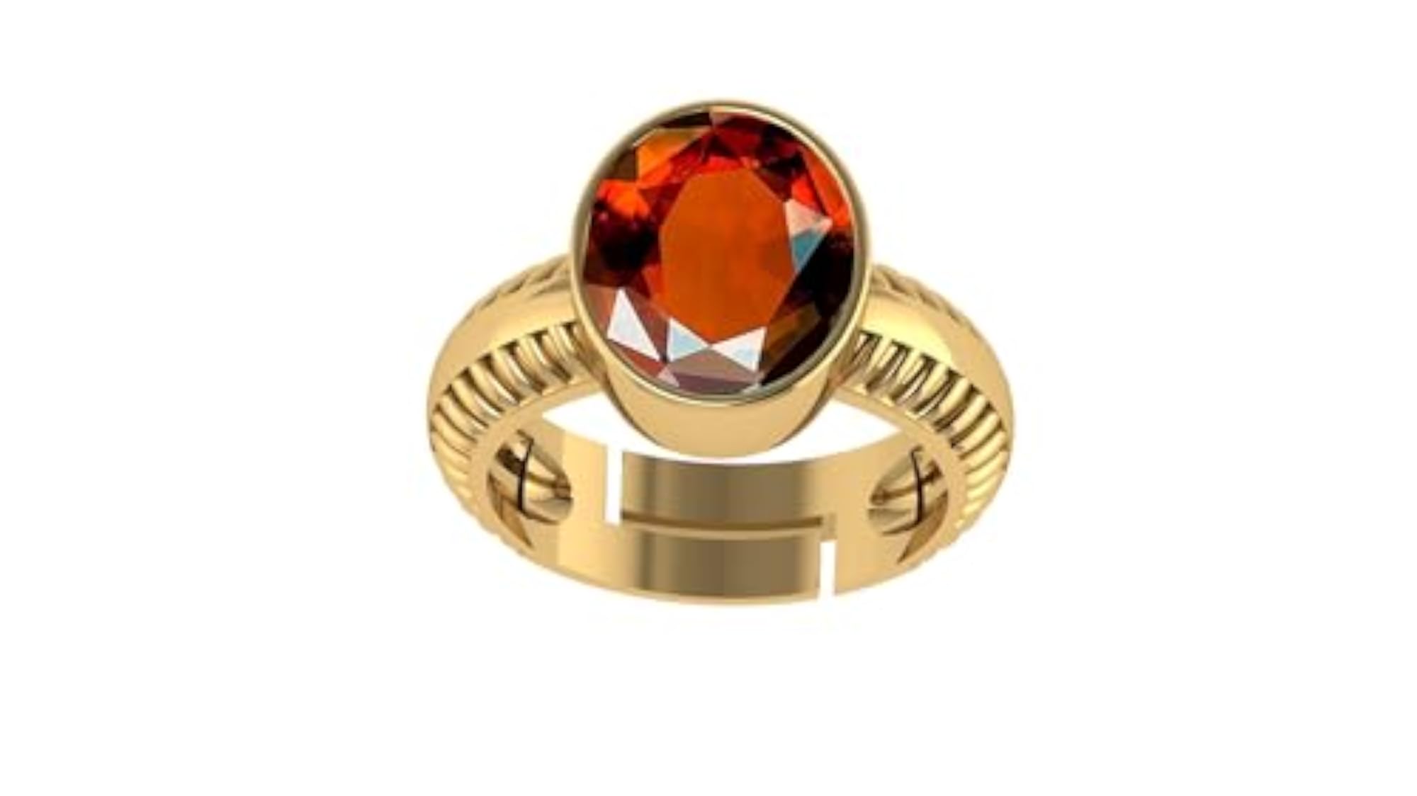 Gomed Hessonite 10.05 Crts Gold Plated Adjustable Ring for Men