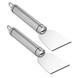 SKISUNO 2pcs Stainless Steel Cleaning Scraper Multi-Purpose Tool for Efficiently Removing Stickers and from Floors and Ovens