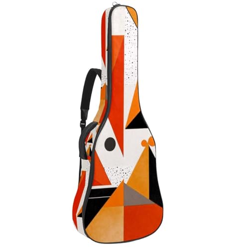 Sac pour guitare acoustique orange géométrique imperméable 42.9" avec housse éponge