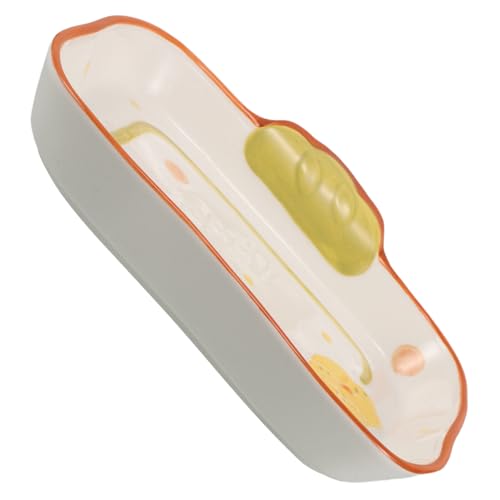 VILLCASE Cute Bread Shaped Ceramic Plates for Fun Dessert Serving Decorative Bowls for Cookies and Bread for Kitchen Decor and Dining Table Centerpiece