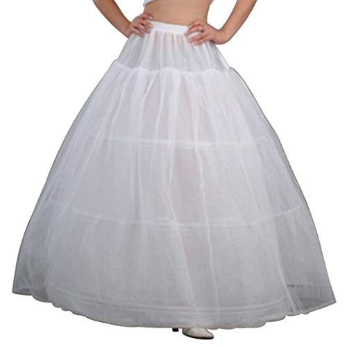 Haptian 3 Aros Nupcial Crinolines Enagua Vestido de Boda Vestido de Fiesta Underskirt(Blanco Longitud:90cm-100cm/35.43in-39.37in) Cover