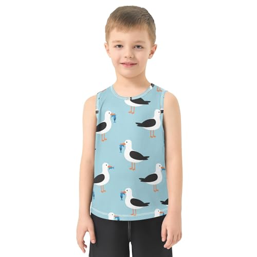 J JOYSAY Wave Fish Blue Boys Tank Top Sleeveless Muscle Shirts Quick Dry Sport Active Workout Kids T-Shirts 3-15T2