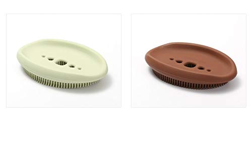 NIL KANTH -2 Pack Bathroom Soap Dishes, Silicone Bar Soap Holder for Shower with Drain Easy to Clean Durable Extends Soap Life Soap Saver for Bathroom Counter, Shower (Green & Brown) (B08K7G9CYX) Amazon Price History, Amazon Price Tracker
