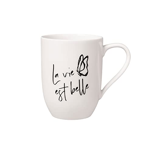Villeroy & Boch – Statement Mug La Vie Est Belle 11,5 X 8 X 10,5 Cm, Tasse Blanche