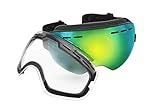 Mira - Ski Goggles With Two Changeable Lenses for all Weather Conditions - Ultra Wide Panoramic Lenses - Anti-Fog, Anti-Wind, UV400 Protection - OTG Wear Over Glasses - Snowboarding Goggles