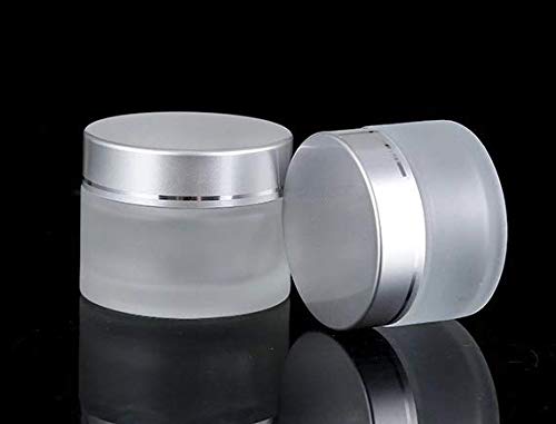 JARBAZAAR (SET OF 4 PCS) 50 GRAM FROSTED GLASS JAR WITH SILVER MATTE CAP AND INNER LID for Beauty, Cream, Blends, Skin Care, Hair Care, Travel, Toners, Cosmetic & DIY-image-8