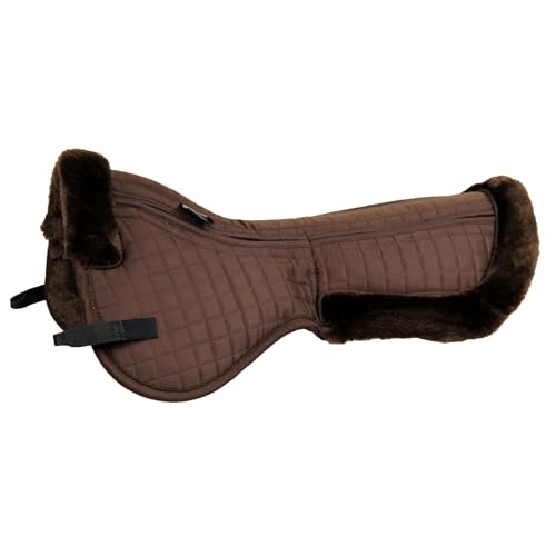 Tapis de selle anglais dos clair avec 4 poches ajustement marron - 3
