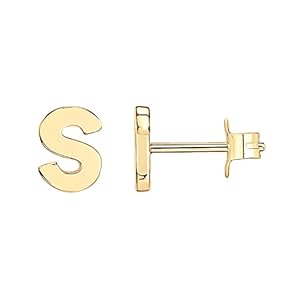 PAVOI 14K Gold Plated Sterling Silver Alphabet Letter Earrings | Personalized Initial Earrings