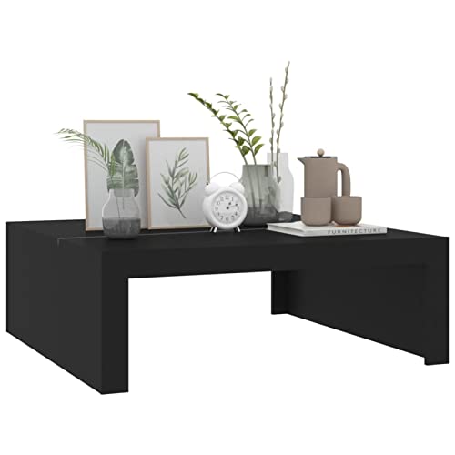 Table basse de salon noire Homgoday 100x100 cm en aggloméré pour bureau