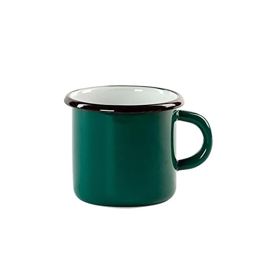 FANMEX - Fantastik - Taza acero esmaltado estilo vintage 8 cms (400 ml) - Calidad máxima (Turquesa oscuro)