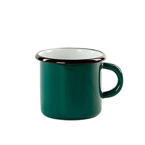 FANMEX - Fantastik - Taza acero esmaltado estilo vintage 8 cms (400 ml) - Calidad máxima (Turquesa oscuro)