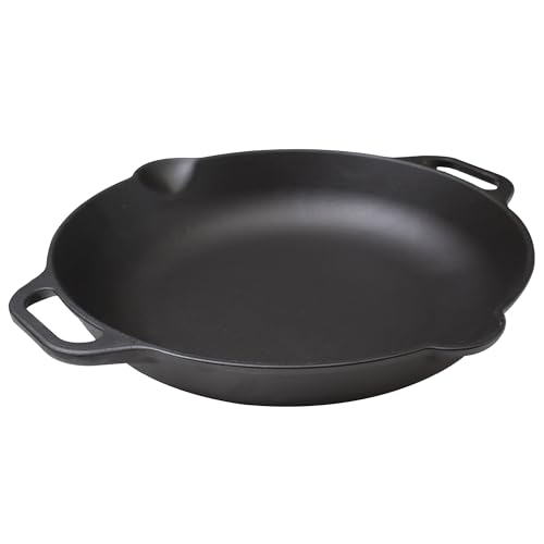 Victoria Paella Pan Enamelled Cast Iron Induction 33 cm Frying Pan Suitable for Fire, Grill, Oven, Ceramic Hob, Gas, Cast Iron Skillet, Toxic Free Cookware Without PTFE or PFOA
