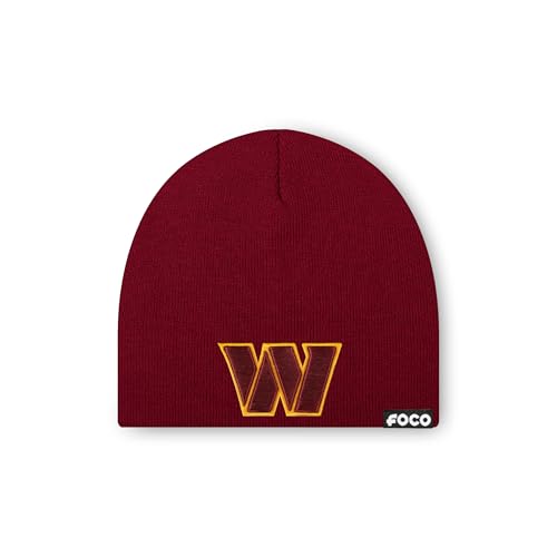 FOCO Washington Commanders NFL Basic Primary Logo Skull Beanie - Maroon