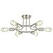 Sputnik Chandelier Brushed Nickel Modern Starburst Chandelier 6 Lights Semi Flush Mount Ceiling Light Industrial Vintage Dining Room Light Fixture UL Listed by BONLICHT