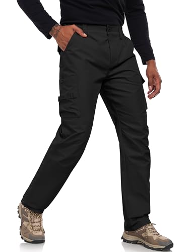 Men's Cargo Tactical Pants Stretch Waistband Water Resistant Ripstop EDC Hiking Pants
