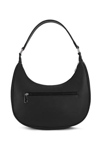 Image of K London Vegan Leather Half Moon Women's Black Hobo Shoulder Bag with Kimirica Love Story Cleanse & Nourish Duo Set - Premium Handbag & Bath Combo for Women