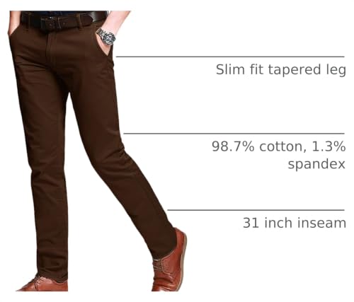 Image of Match Men's Regular Fit Comfort Stretch Casual Chino Pants