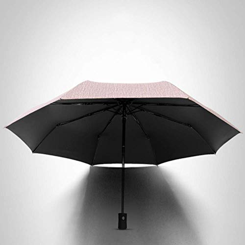 Preisvergleich Produktbild Chuihui Denim-Serie Vollautomatische Folding Regenschirme Kleine Schwarze Kunststoff-Tri-Fach Schirme Männliche und weibliche Sonnenschirme Einfach zu Hause zu tragen