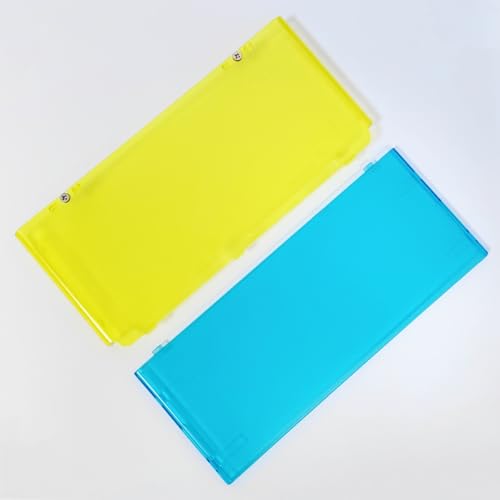 Image of Front Back Housing Shell Case Cover Top /Bottom Faceplate Plates Replacement for Nintendo New 3DS Console (Transparent Blue+Transparent Yellow)