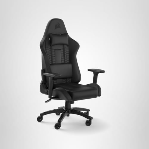 Miniatura 9 de Corsair Tc100 Relaxed Silla Para Juegos - Leatherette - Diseño Inspirado En Las Carreras - Cojín Lumbar - Almohada Cervical Extraíble De Espuma Viscoelástica - Reposabrazos Ajustables - Negro