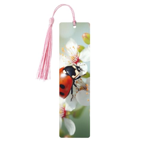 木製しおり メンズ レディース ノベルティ ギャグ バタフライ てんとう虫 花 しおり 本好き向け ユニークなハンドメイド ブックマーク タッセルペンダント付き クラフトブックマークアクセサリー