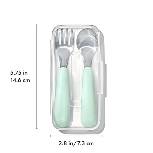 OXO Tot On-The-Go Fork and Spoon Set, Opal - image 7