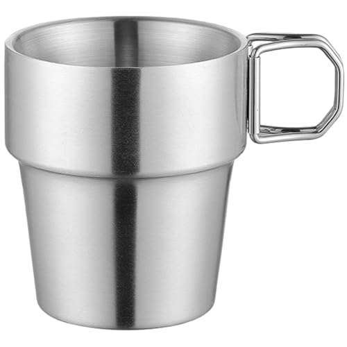 TOVINANNA Camping Cup Foldable Camping Pot Cookware Outdoor Camp Cooking Mugs with Foldable Handle, 304 Stainless Steel Backpacking Travel Cookware for Hunting, 300ml