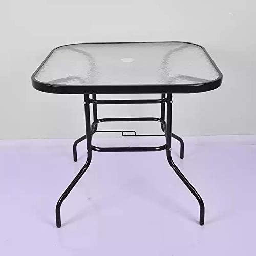 YULAN Iron Glass Table Outdoor (Square+Round) (BLACK) 010