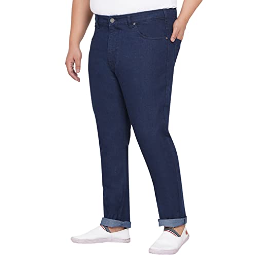 Image of JOHN PRIDE Plus Size Men's Stretchable Mid-Rise Comfort Fit Clean Look Cotton Jeans for Men