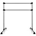 Goplus Double Ballet Barre Bar, Portable 4 FT Freestanding Dancing Bar w/ 7” - 46” Adjustable Height, Barre Exercise Equipment Bar for Home School Gym, Ballet Bar for Kids & Adults (Sliver)