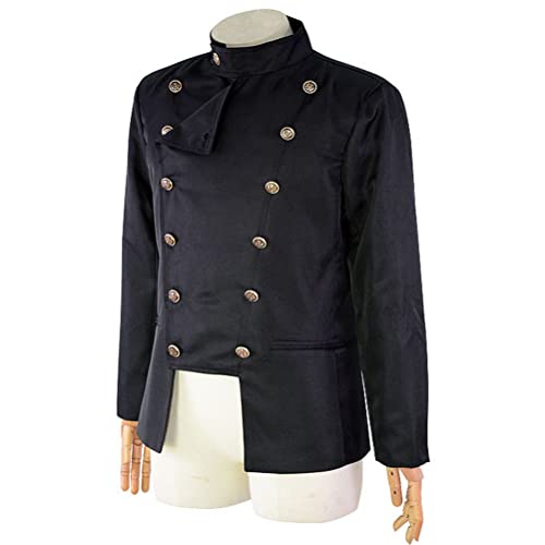 Men's Stand Collar Double Breasted Blazer Solid Color Long Sleeve Slim Fit Jacket Master of Ceremonies Performance Wear2