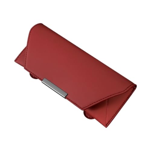Boîte à lunettes de voiture rouge pour rangement pare-soleil auto