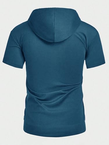 Image of Noble Monk Men's Regular Fit Hoodie T-Shirt for Man |Half Sleeves Tshirt for Men | Casual Wear Stylish T-Shirt for Man | Gym Tshirt for Men