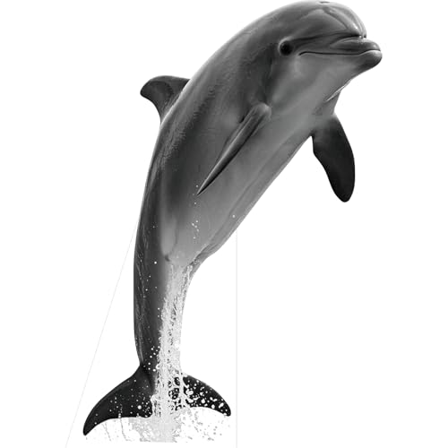 Image of Dolphin 4FT Life Size Cardboard Cutout, Animal Standup, 1 PC | Animal Standup for Events, Party Decor, Birthday & Photos, also for Ocean Theme, Kids Room, Home Decor & Gift Giving