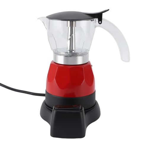 Cafetera Cubana, 150 Ml, 3 Tazas, Pequeña Cafetera Espresso Eléctrica Portátil Moka Pot, Cafetera Italiana de Aluminio a Prueba de Goteo con Filtro y Base Desmontable para Viajes