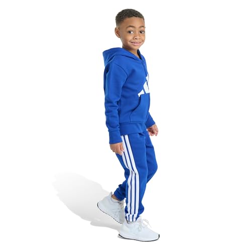 adidas Boys 2-piece Long Sleeve Essential Big Logo Fleece Jacket & Jogger Set2