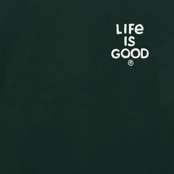 Life is Good. Men's All is Calm Long Sleeve Crusher Tee, Treeline Green