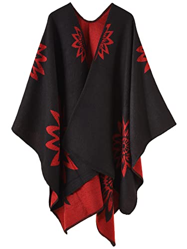 Comilaka Poncho Estola Capa de Mujer Cárdigan de Punto Manta Capas Bufanda Chal Grande Diseño Simple para Invierno